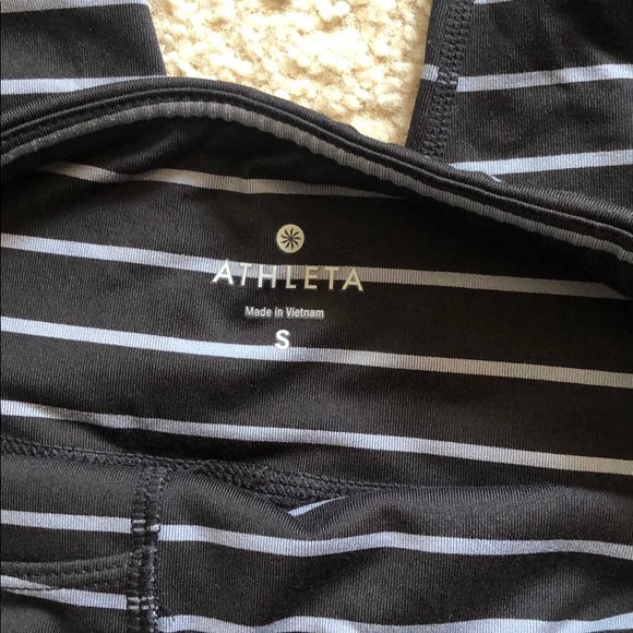 Athleta cropped leggings small black grey stripe - Picture 3 of 3